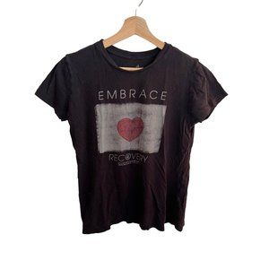 Volcom Black Short Sleeve Tshirt Women's Size Large Embrace Recovery Graphic Tee